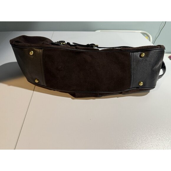 Banana Republic Brown Suede Leather Hobo Bag Shoulder Satchel Boho Heavy $260 - Picture 6 of 11
